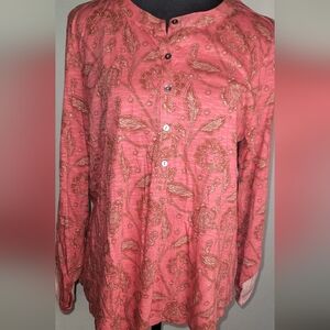 New Style & Co. Women's Scoop Neck Printed Henley Shirt, Eccentric Mix, PXL